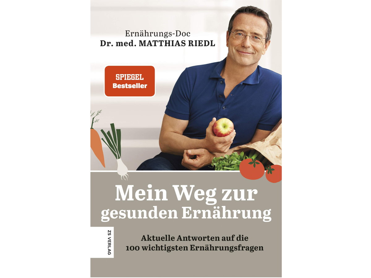 "Warum scheitern Diäten so zuverlässig?", "Wie viele Mahlzeiten am Tag sind am gesündesten?" und "Brauchen wir Superfoods?". Diese und 97 weitere spannende Fragen, die sich jeder von uns im Alltag stellt, beantwortet Ernährungs-Doc Dr. med. Matthias Riedl in "Mein Weg zur gesunden Ernährung", ca. 23 Euro.