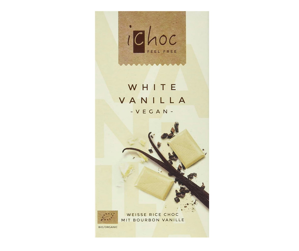 Was wäre Ostern nur ohne Schokolade? Die vegane White Vanilla von iChoc schmeckt himmlisch lecker und überzeugt mit ihrer Bioqualität. Viel Freude beim Verschenken!