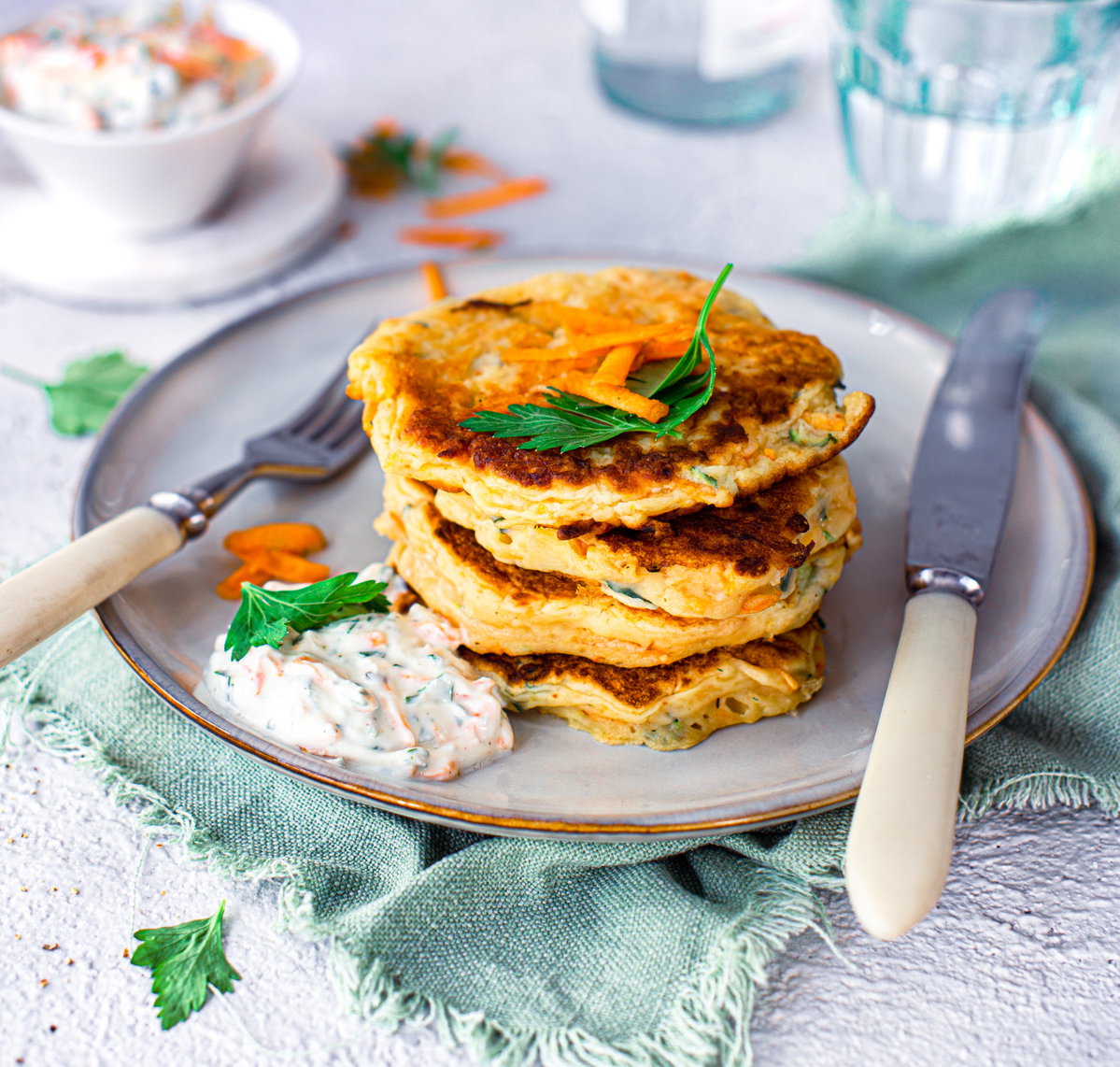 Möhren-Zucchini-Pfannkuchen