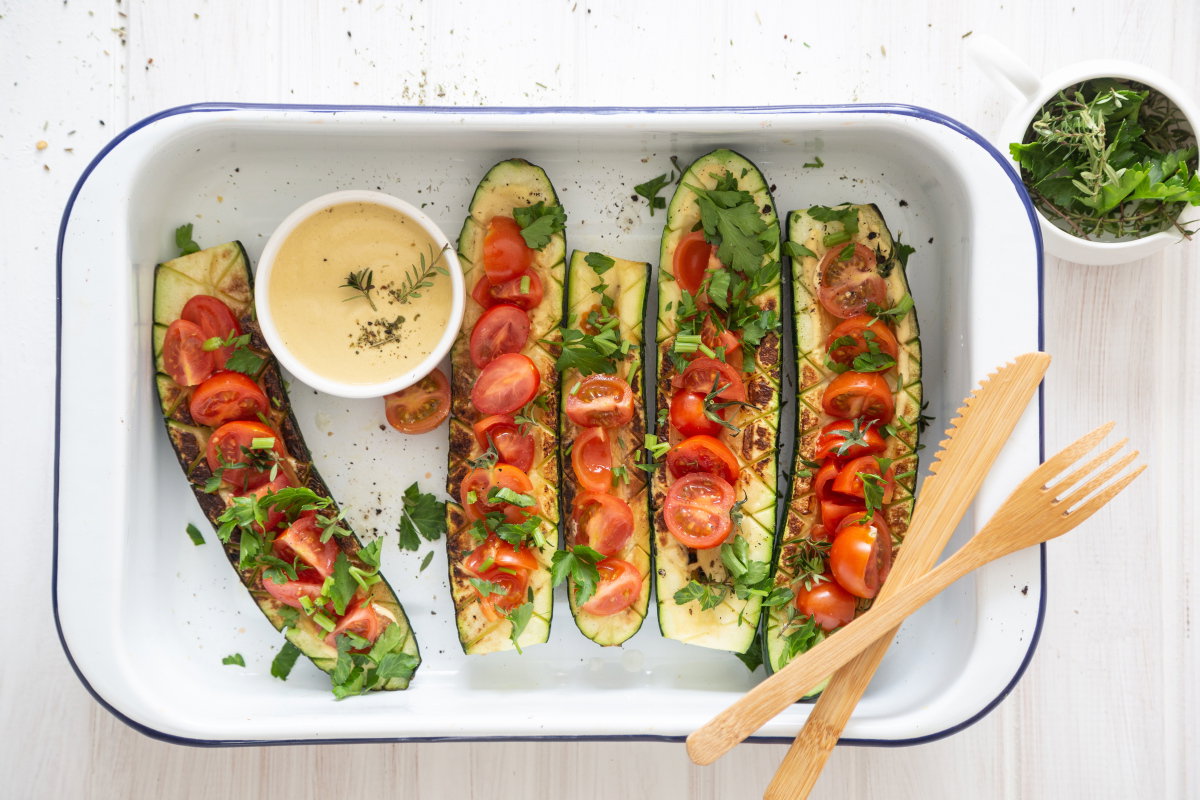 Gefüllte Zucchini