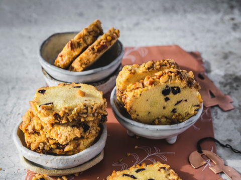 Erdnuss-Kekse mit Cranberries