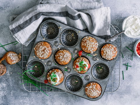 Gesunde Vollkorn-Muffins mit Haferflocken und Skyr