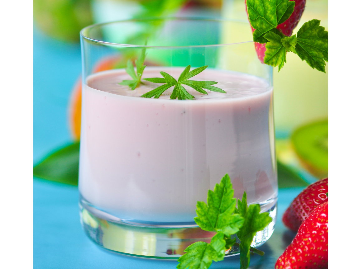 Trinkjoghurt mit Erdbeeren