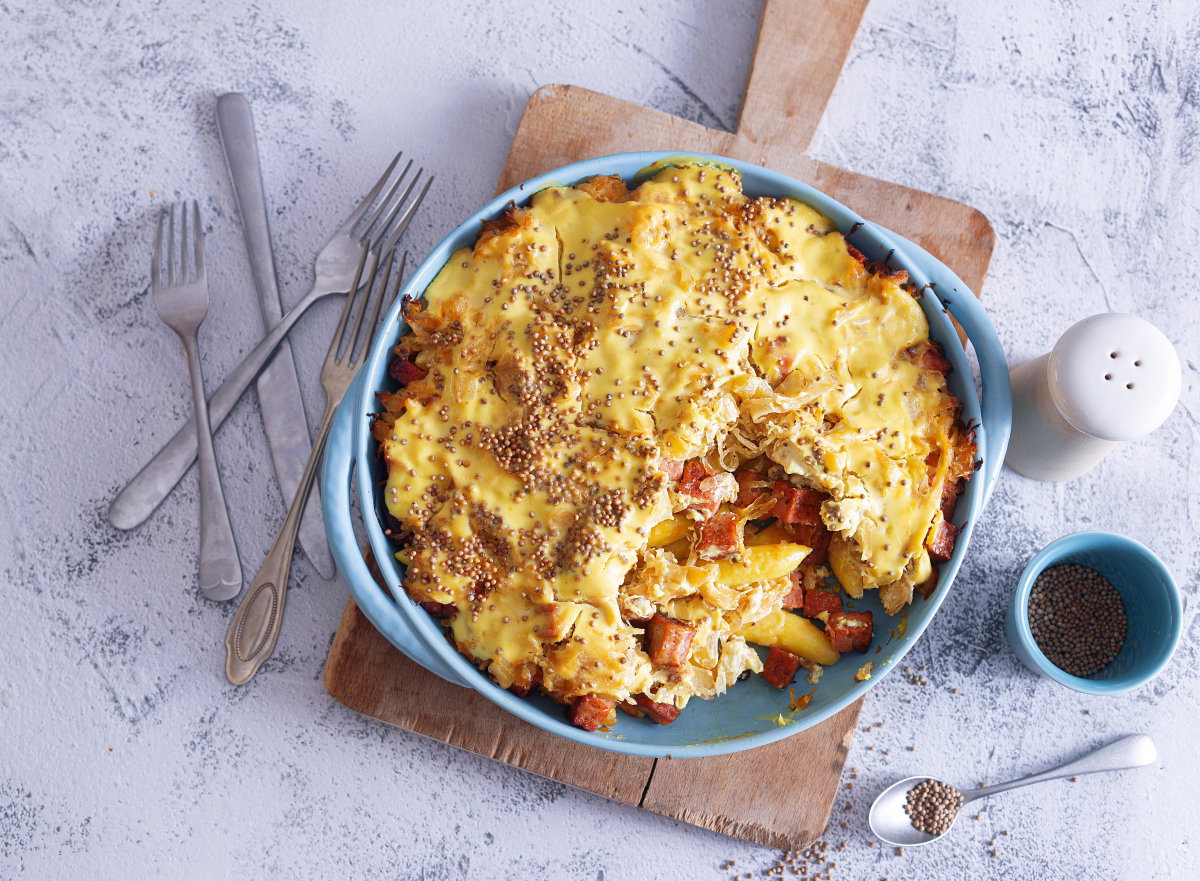 Sauerkrautauflauf mit Schupfnudeln