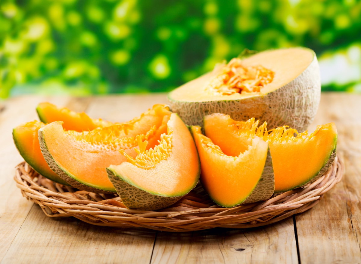 Aufgeschnittene Cantaloupe Melone