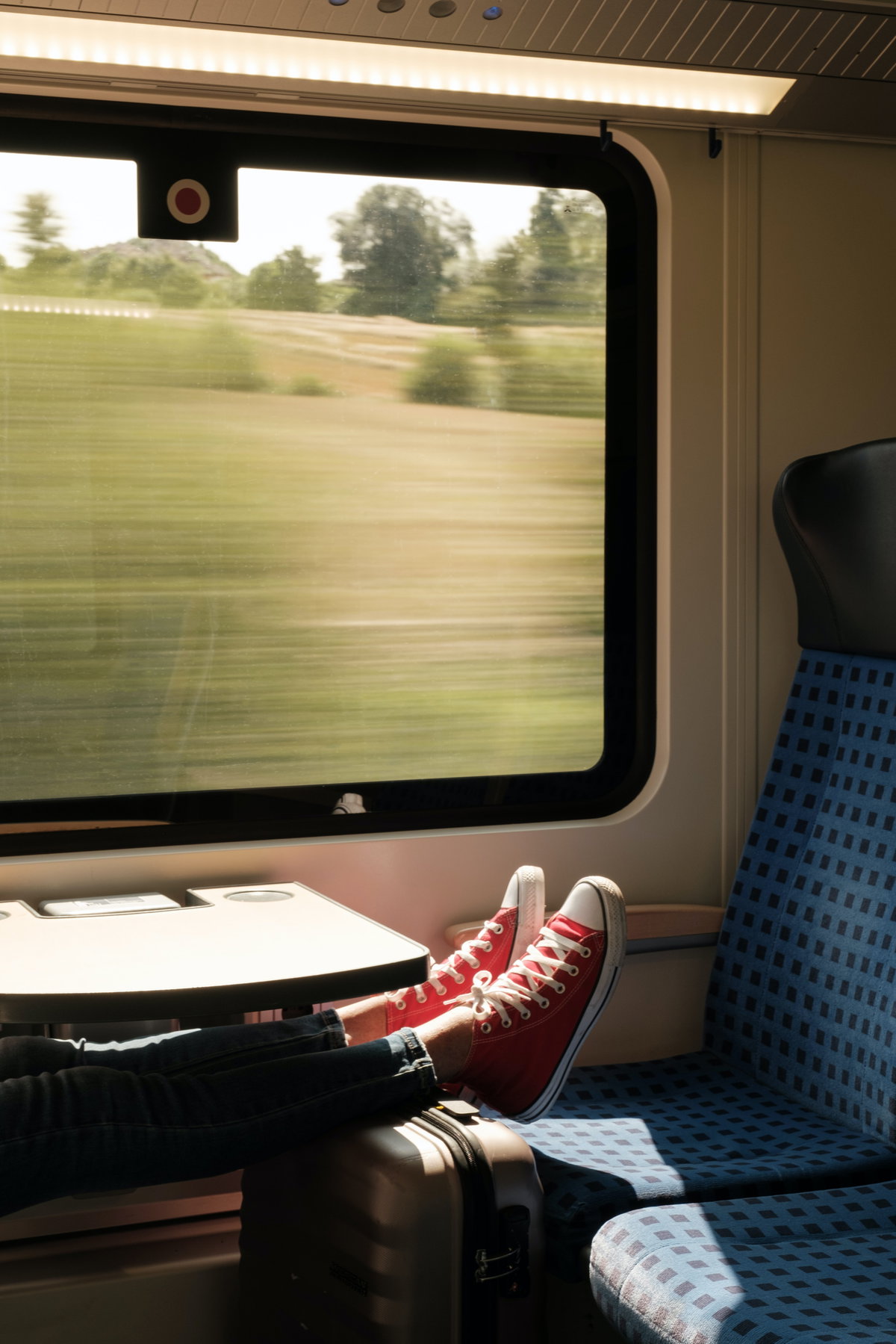 Passagier im Zug