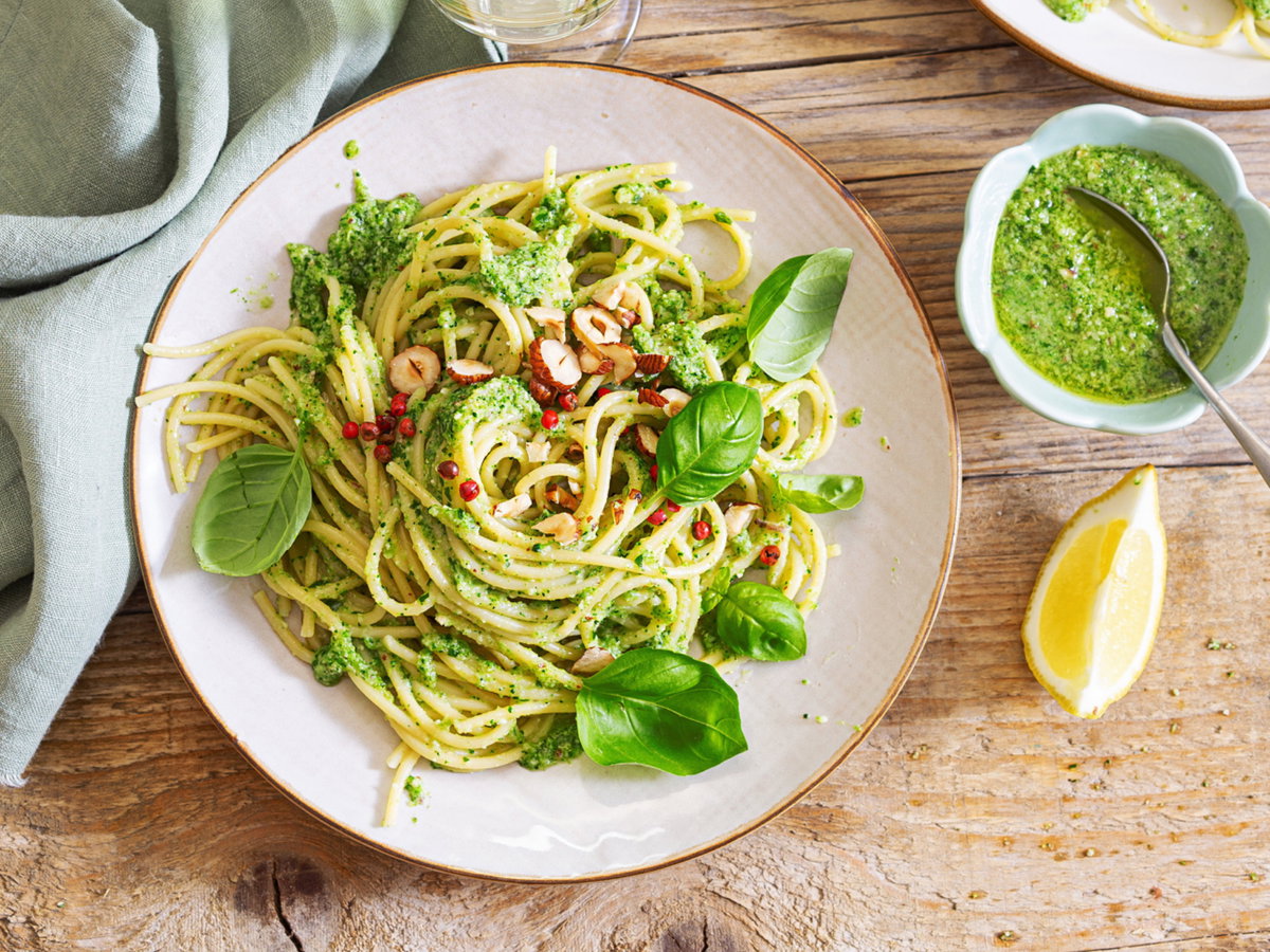 Spaghetti mit Brokkoli Pesto