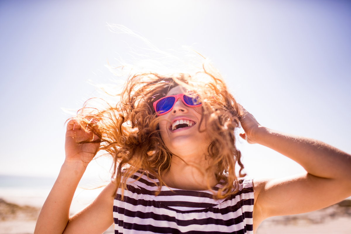Frau in der sonne