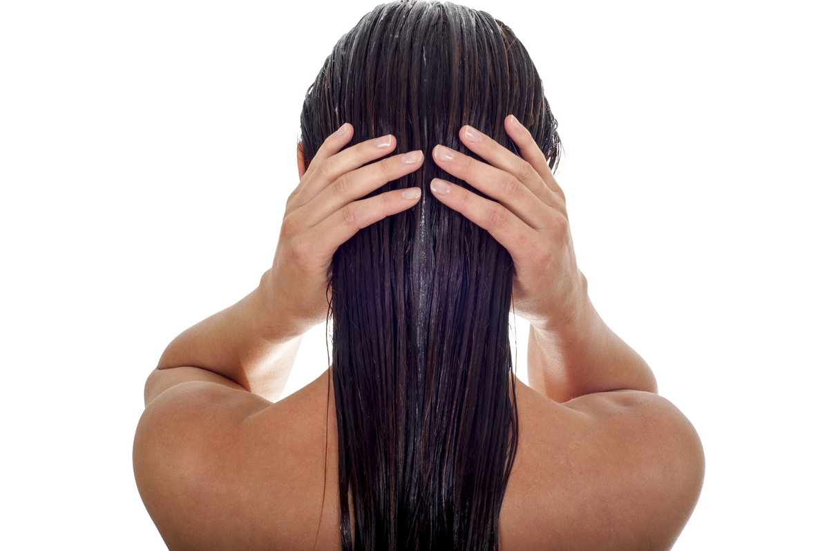 Nasse Haare mit Conditioner