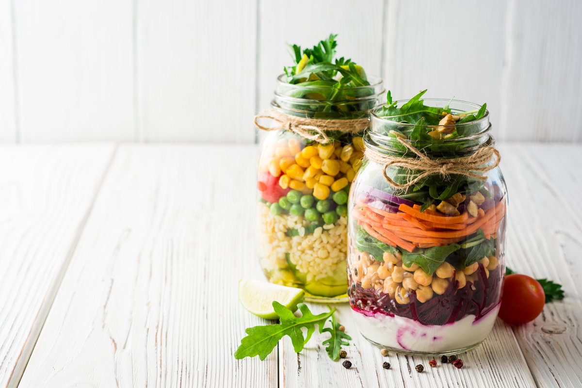 Salat im Glas