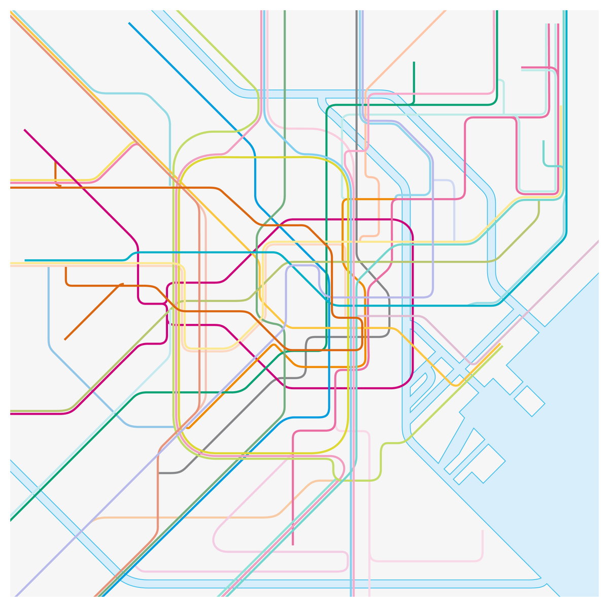 Karte der Metrolinien in Tokio