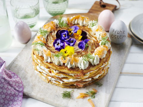 Frühlings-Rezepte 2023: Diese herzhafte Pfannkuchen-Torte ist ein echtes Highlight
