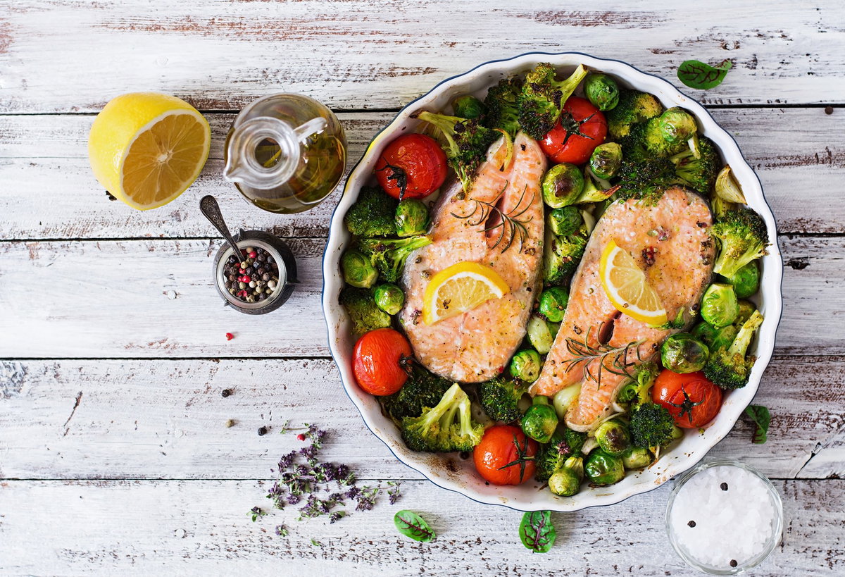 Lachs mit Gemüse