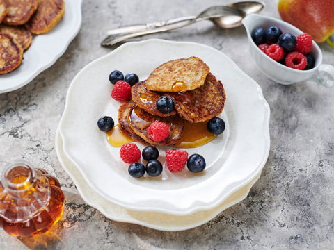 Vegane Birnen-Haferflocken-Pancakes