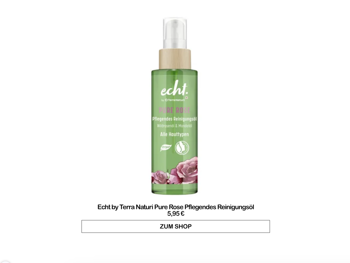 Echt by Terra Naturi Pure Rose Pflegendes Reinigungsöl