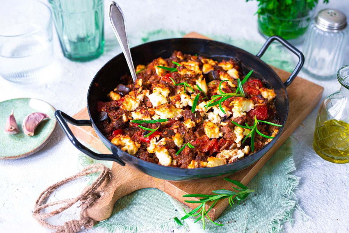 Hackfleisch-Feta-Auflauf