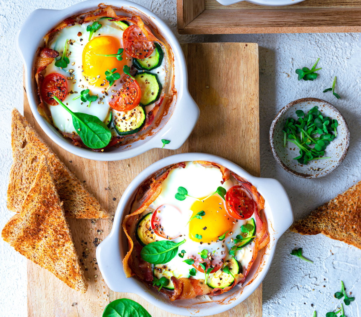Ofen-Eier mit Speck