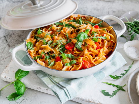 Rezept für One-Pot Tagliatelle mit Rucola