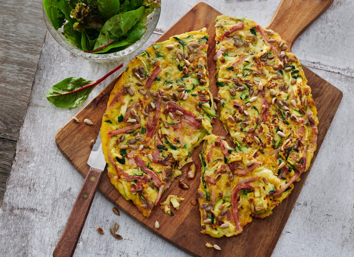 Zucchini-Schinken-Pfannkuchen