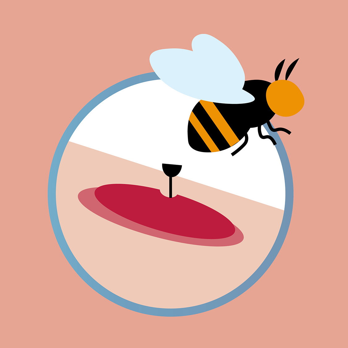 Darstellung eines Bienenstichs