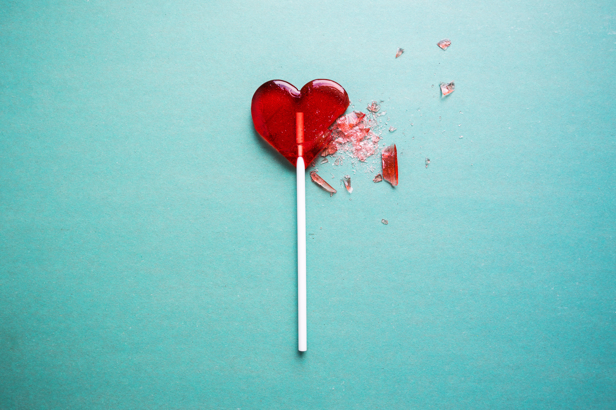 Gebrochenes Lolli-Herz