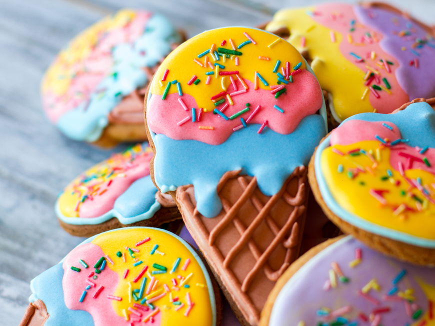 Kekse in Form von Eis