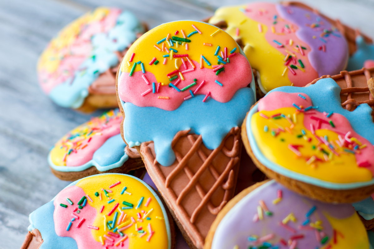 Kekse in Form von Eis