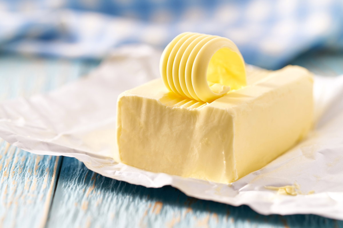 Ausgepacktes Butterstück