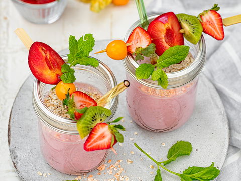Rezept für Erdbeer-Hüttenkäse-Smoothie