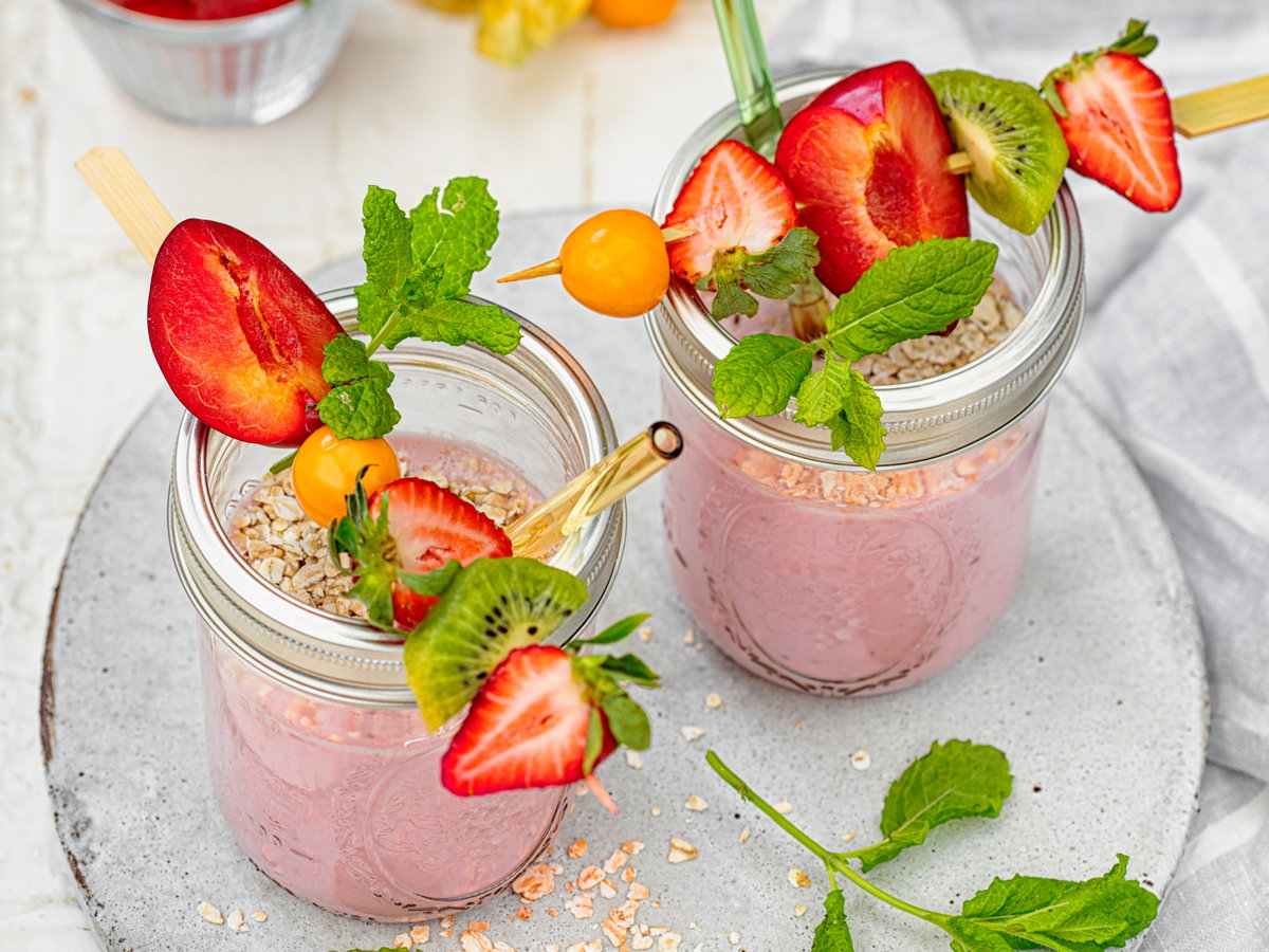 Erdbeer Hüttenkäse Smoothie