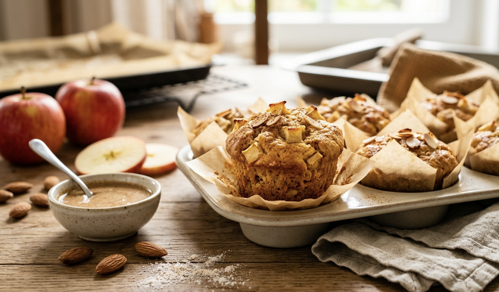 Saftige Apfel-Muffins: Warum die Geheimzutat Mandelmus sie so gesund und fluffig macht