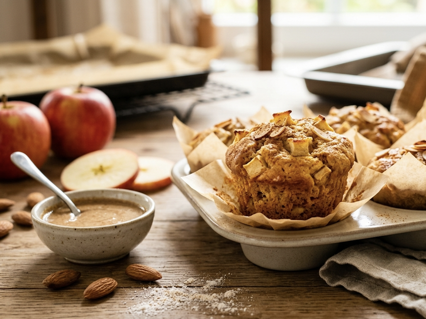 Apfel-Muffins mit Mandelmus