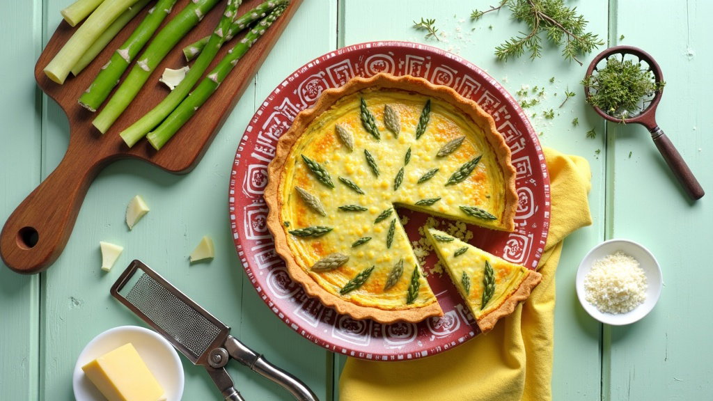 Spargel-Quiche mit Brokkoli und Blumenkohl