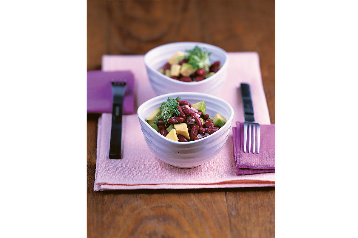 Kidneybohnen mit Avocado