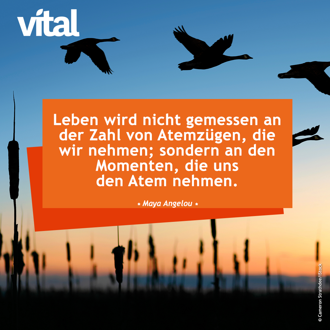 Leben wird nicht gemessen an der Zahl von Atemzügen, die wir nehmen; sondern an den Momenten, die uns den Atem nehmen.