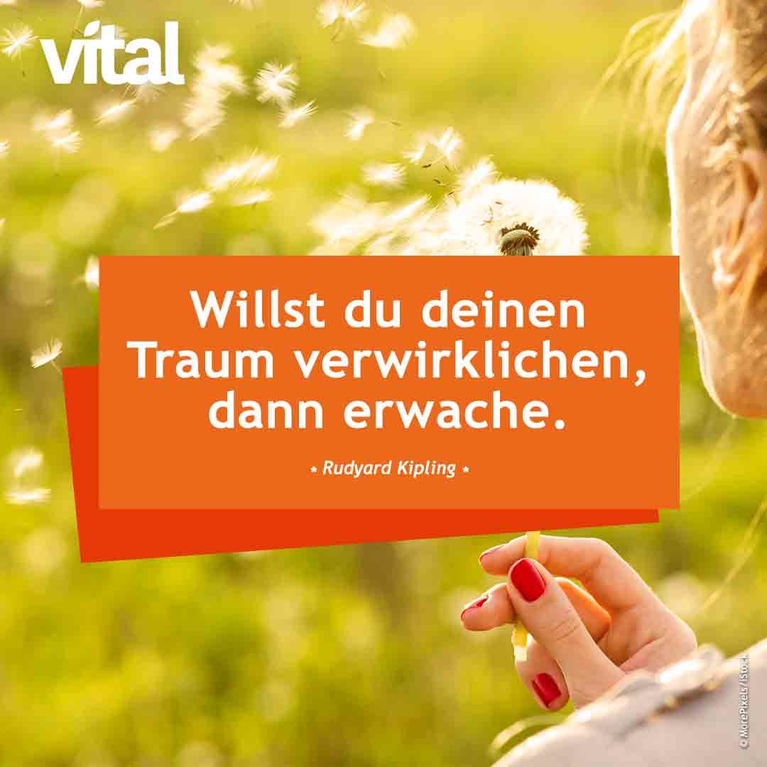 Willst du einen Traum verwirklichen, dann erwache. - Rudyard Kipling