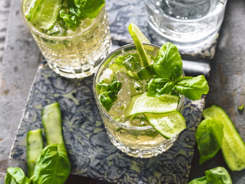 Rezept für alkoholfreien Virgin Basil Mule