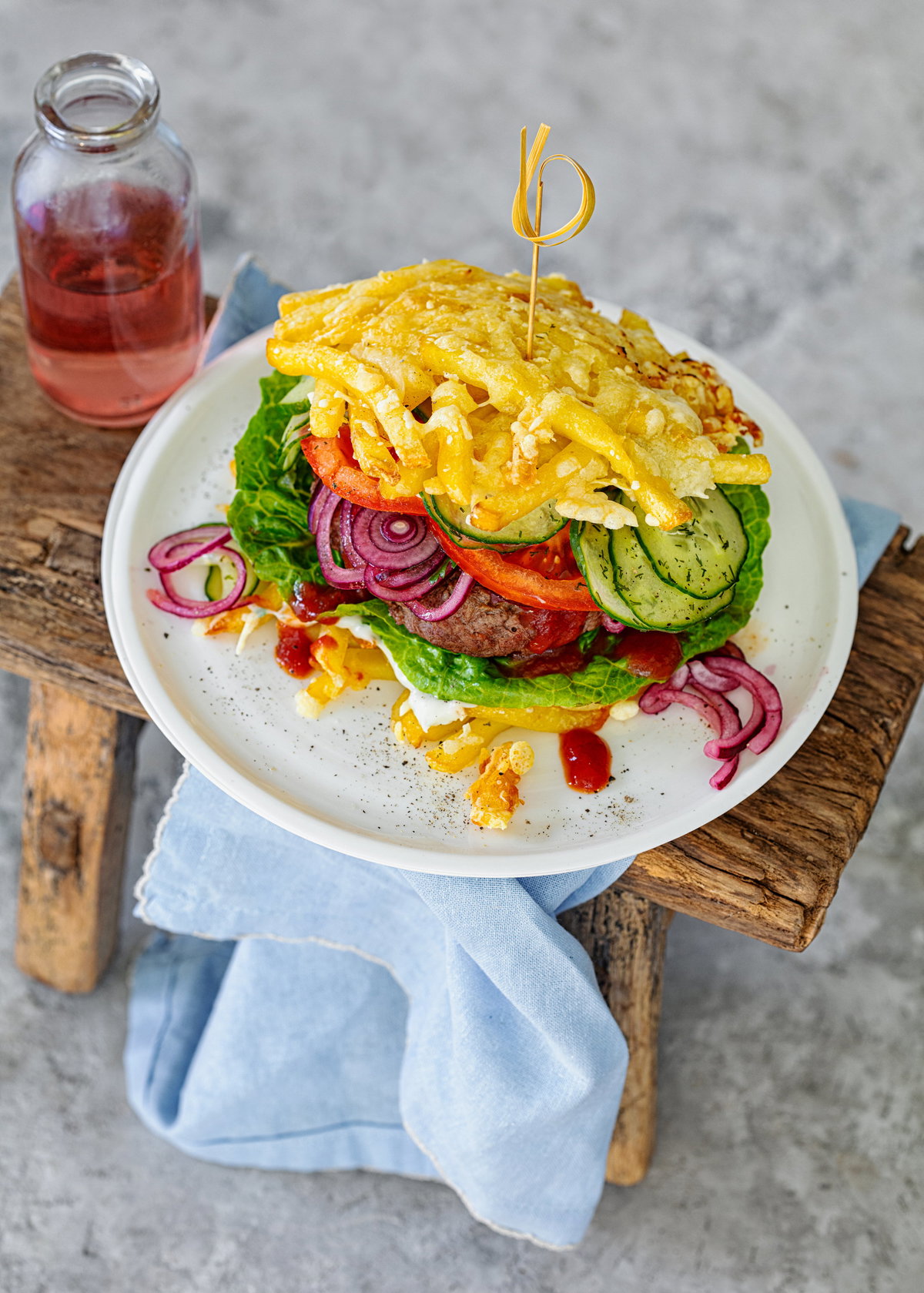 Pommes Burger Rezept